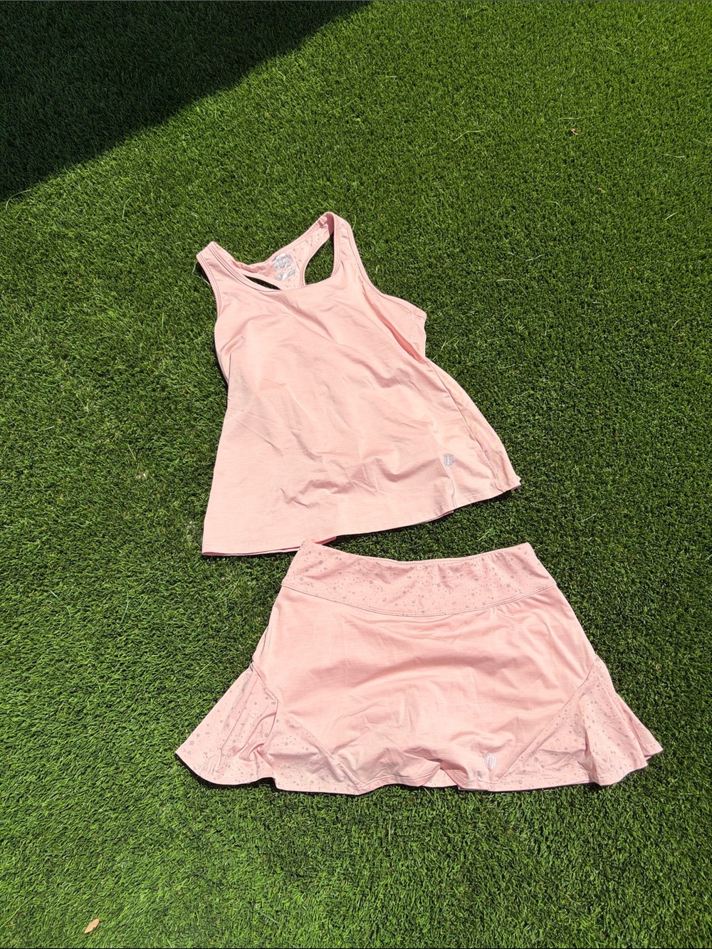 Light Pink Racerback Sports Tank with Matching Skort - Women